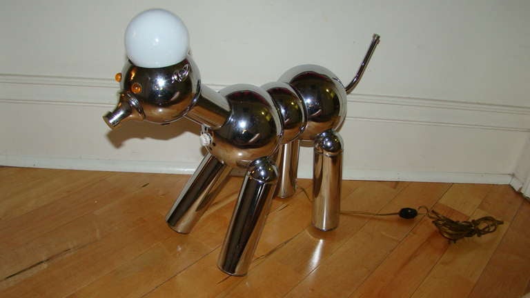 Late 20th Century Torino Italian Robot Dog Sculptural Table Lamp