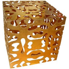 Sculptural Brass Mid Century Puzzle Cube Coffee Table