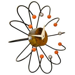 Vintage Frederic Weinberg Large Mid Century Atomic Ball Wall Clock
