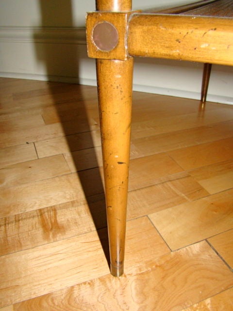 Nadler Cane & Walnut Two Tier Occasional Table 1