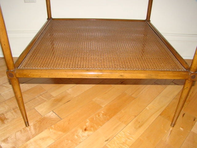 Nadler Cane & Walnut Two Tier Occasional Table 2