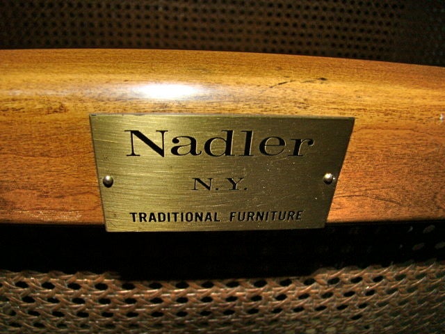 Nadler Cane & Walnut Two Tier Occasional Table 5