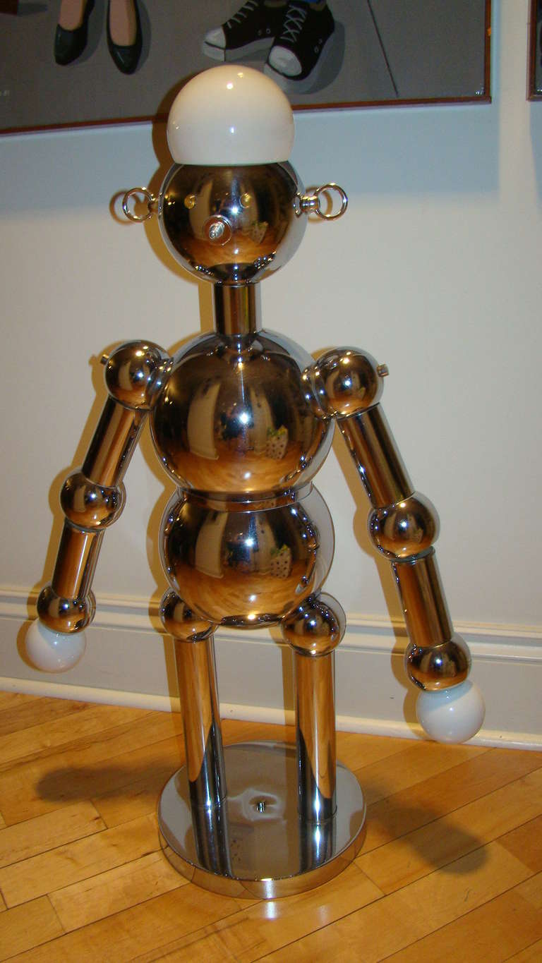 torino chrome robot lamp
