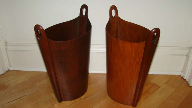 P.S Heggen Scandinavian Danish Waste Basket/Umbrella Stand, Pair In Excellent Condition In Atlanta, GA