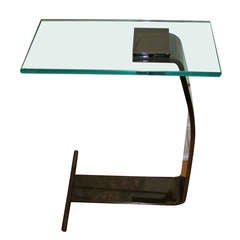 Design Institute Sculptural Chrome 
Glass Side Table DIA