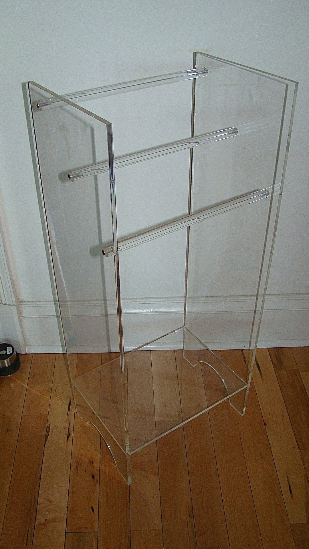 Lucite Sculptural MidCentury Towel Rack Table or Shelf at 1stDibs