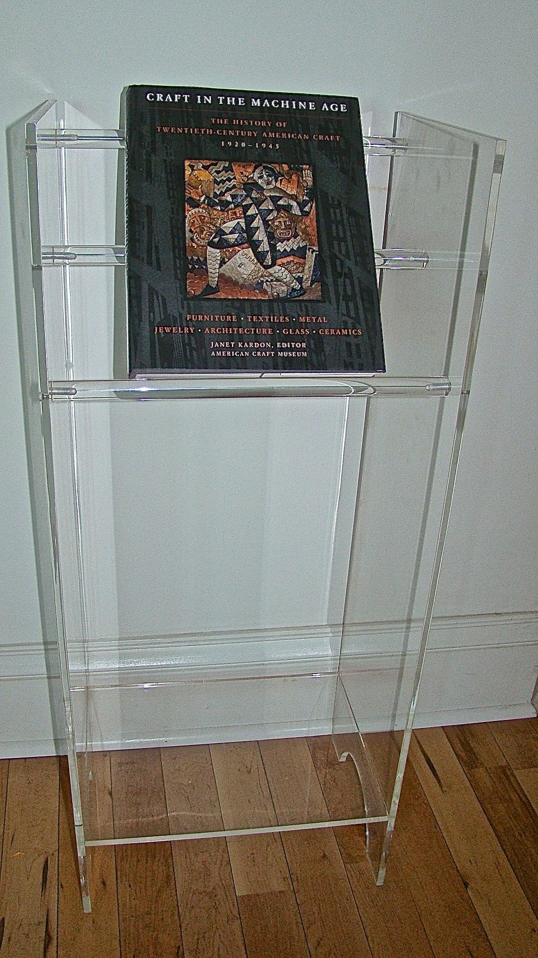 Lucite Sculptural MidCentury Towel Rack Table or Shelf at 1stDibs