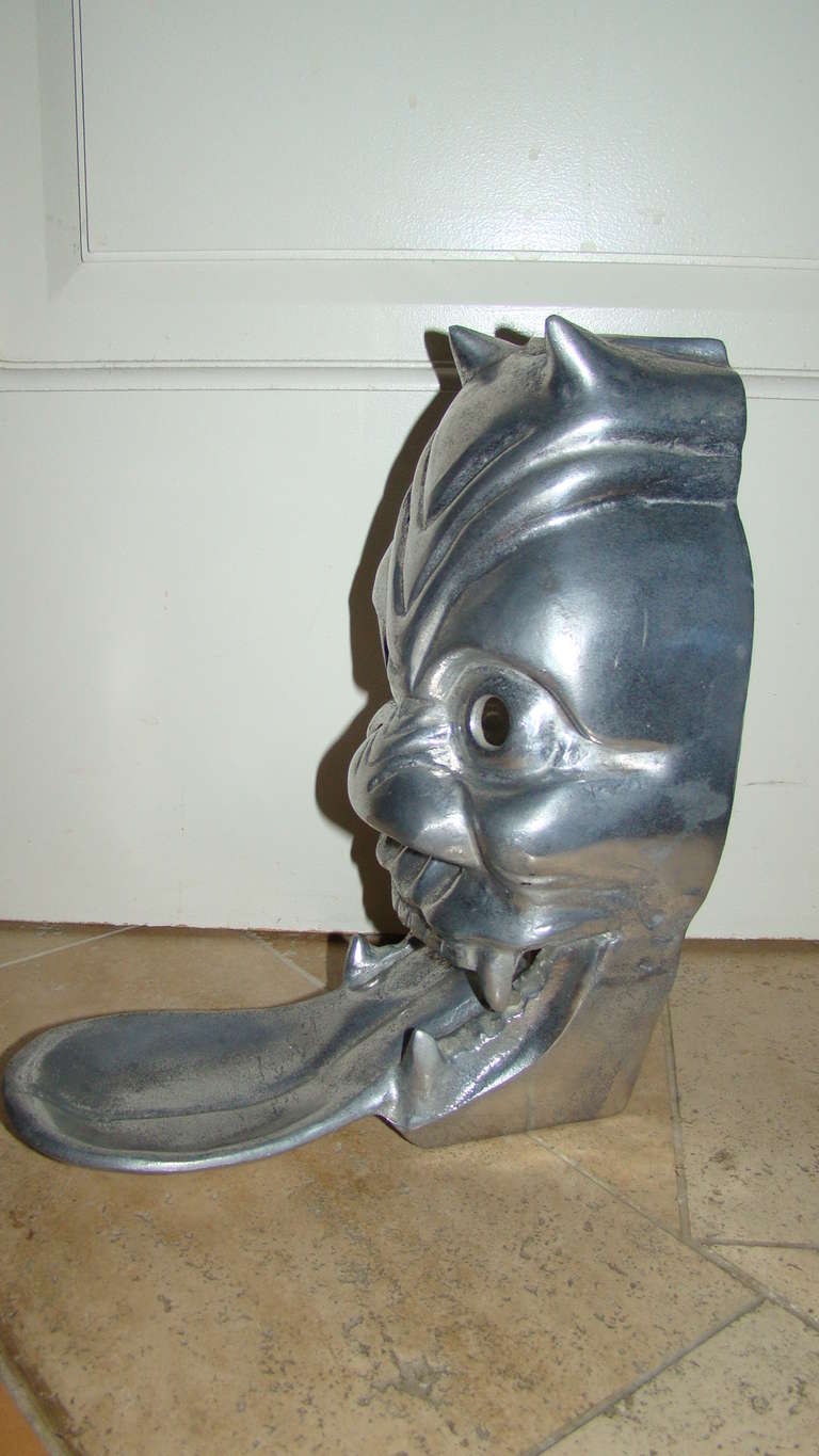 Arthur Court Aluminum Wall Hanging Mask Sculpture In Excellent Condition In Atlanta, GA