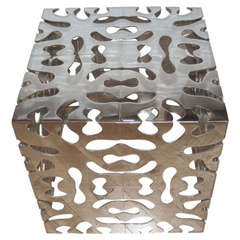 Sculptural Chrome Mid Century Puzzle Cube Coffee Table