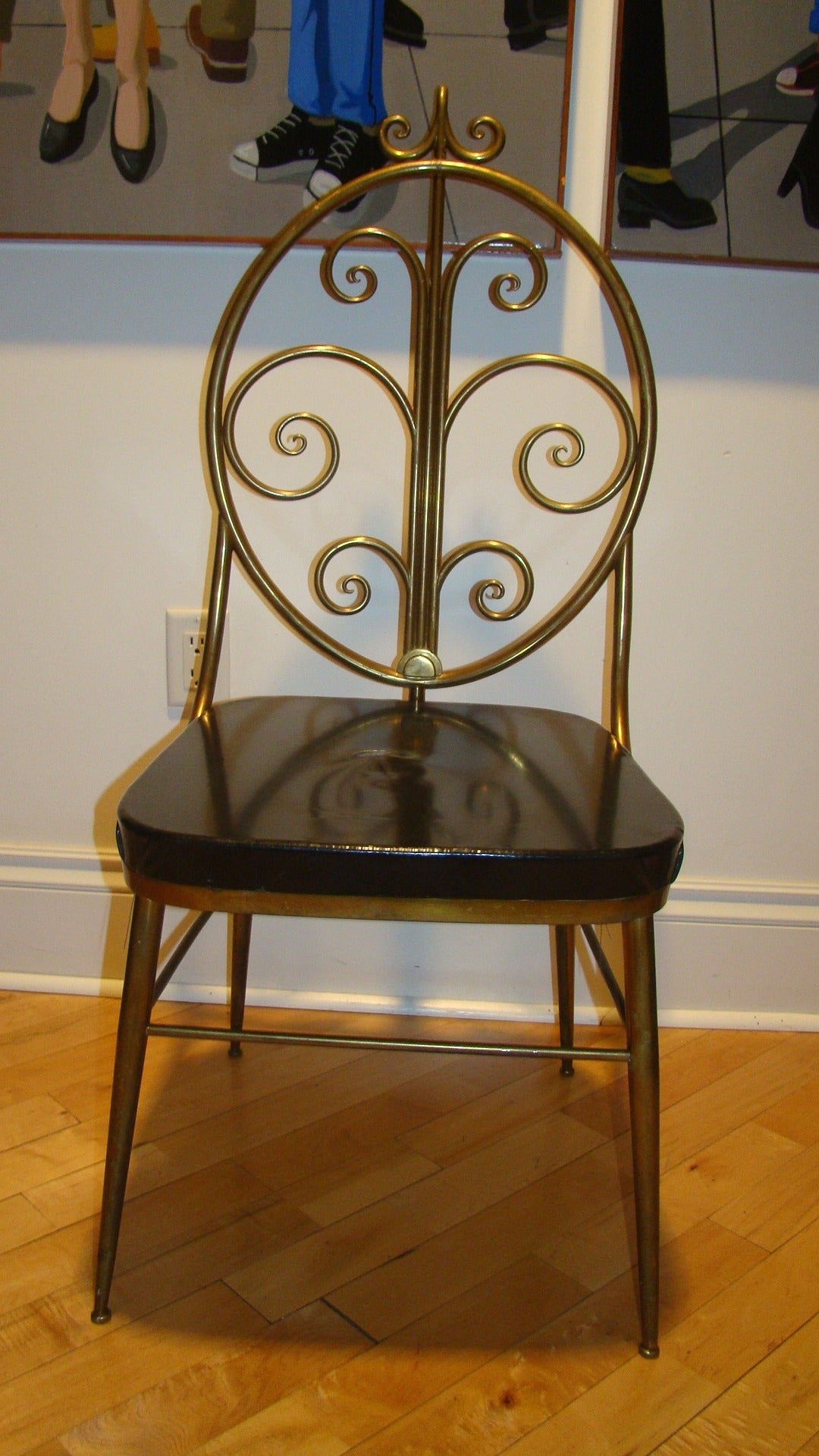 Italian Brass Sculptural Mid-Century Chiavari Chair In Excellent Condition In Atlanta, GA