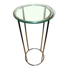 Milo Baughman Chrome and Glass Sculpture Stand Pedestal Table