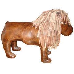 Dimitri Omersa Leather Lion Stool for Abercrombie & Fitch