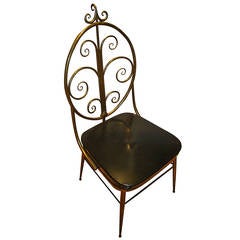 Italian Brass Sculptural Mid-Century Chiavari Chair
