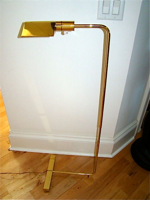 Cedric Hartman Polished Brass Adjustable Reading Floor Lamp