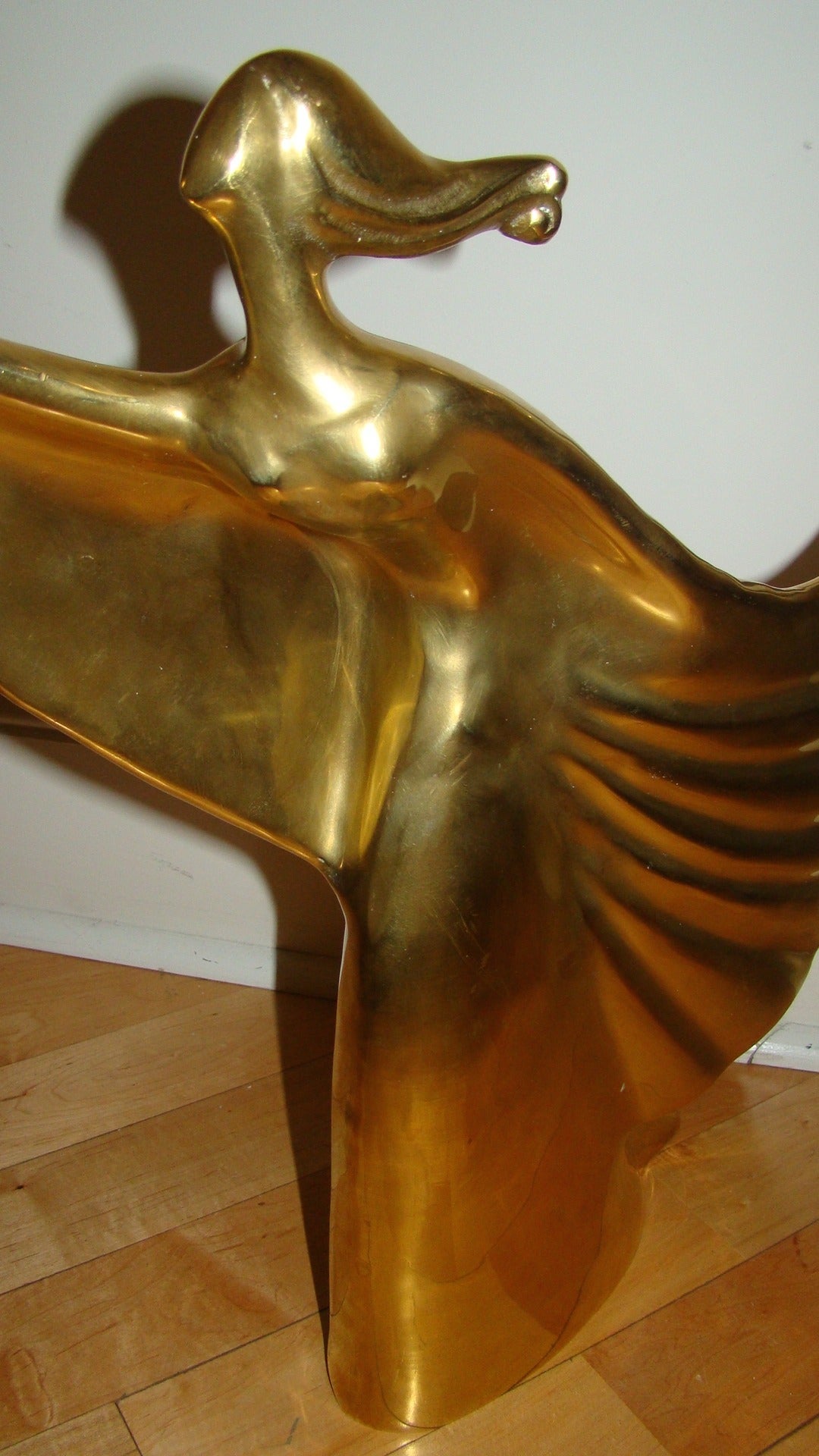Large Brass Iconic Butterfly Girl Mid-Century Sculpture 3