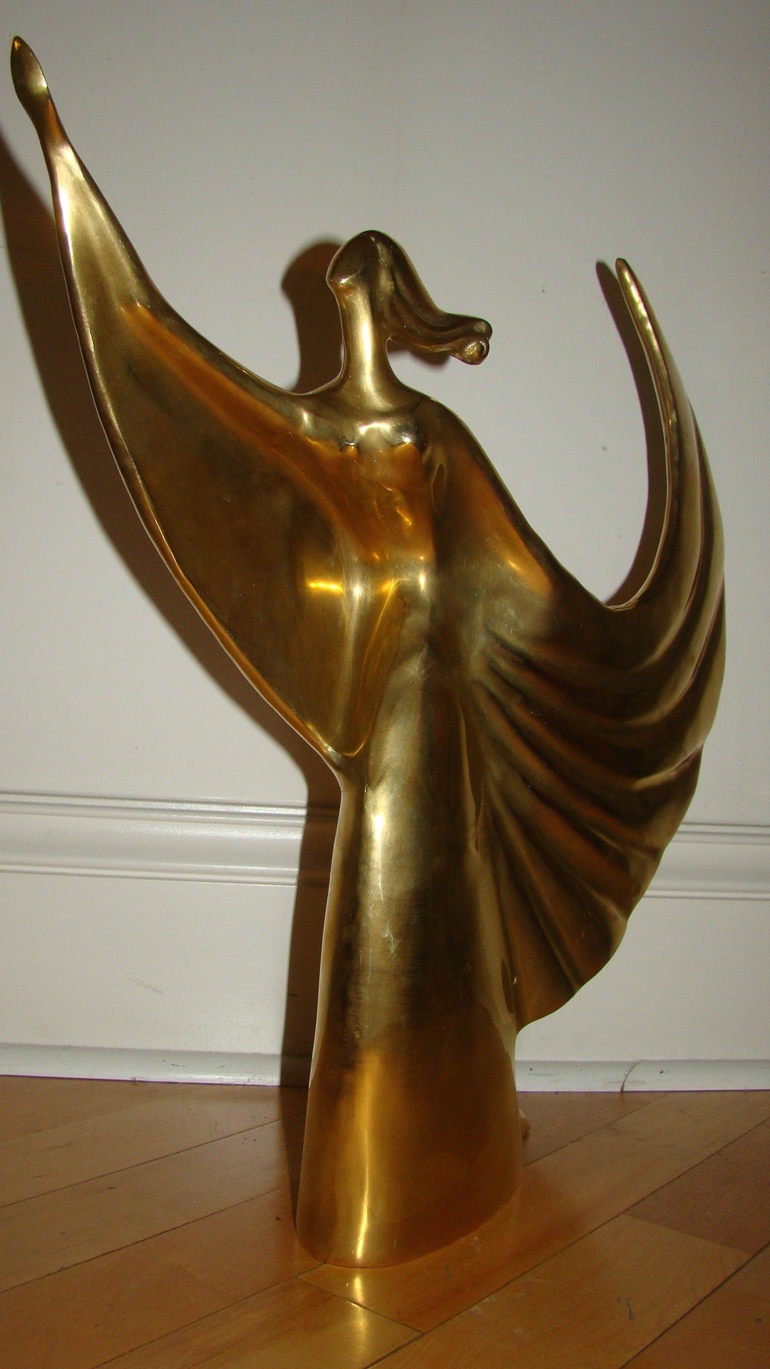 Large Brass Iconic Butterfly Girl Mid-Century Sculpture 2