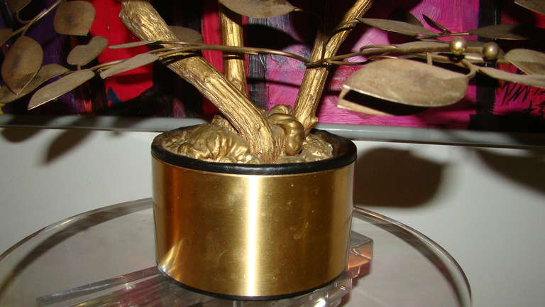 Curtis Jere Brass Metal Tree Table Sculpture 1