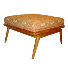 T.H. Robsjohn-Gibbings Widdicomb Pouf Ottoman Stool Wild Fabric