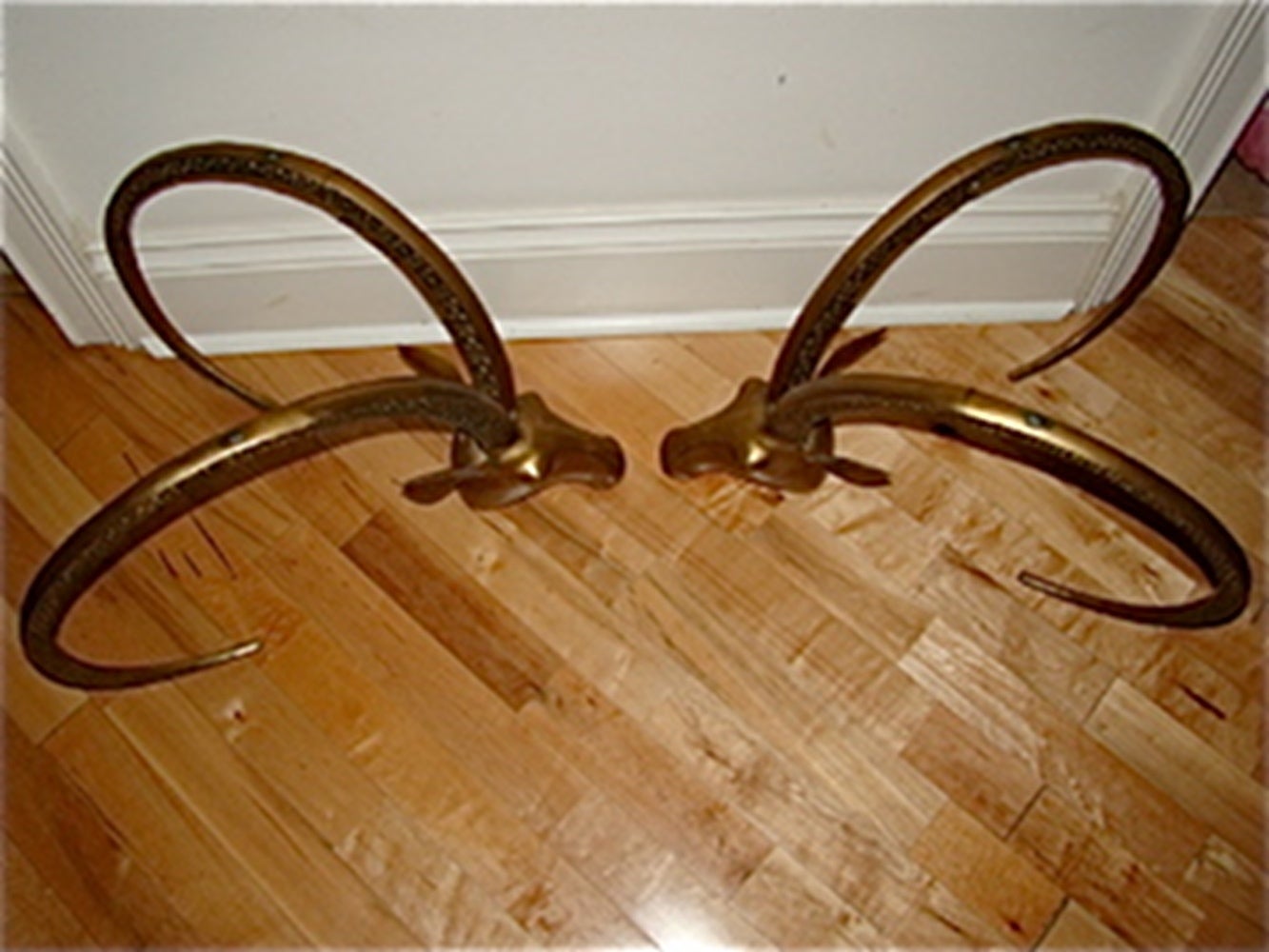 Ibex Sculptural Brass Gazelle Rams Head Coffee Table