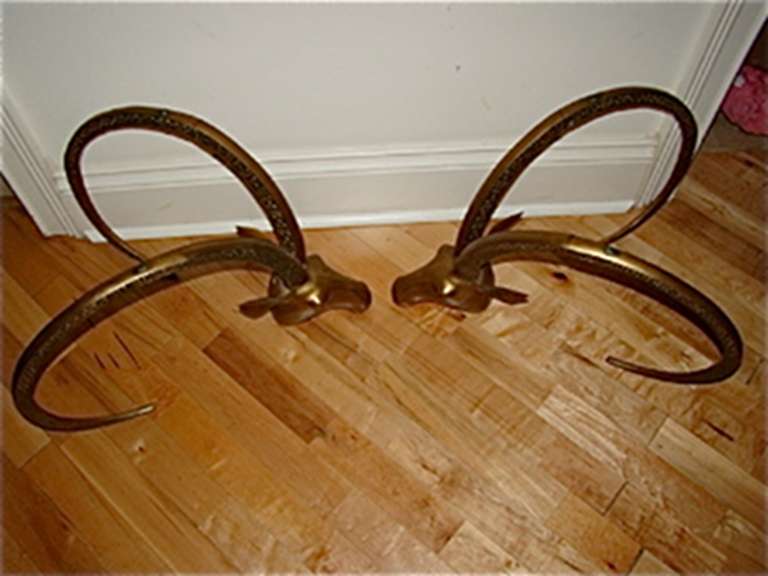 Ibex Sculptural Brass Gazelle Rams Head Coffee Table 1