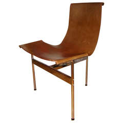 Katavolos Chrome & Leather Modern Sling Chair for Laverne