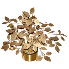Curtis Jere Brass Metal Tree Table Sculpture