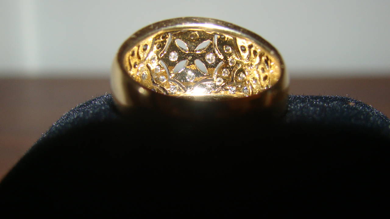 20th Century 18-Karat Gold Antique Pave Diamond Ring