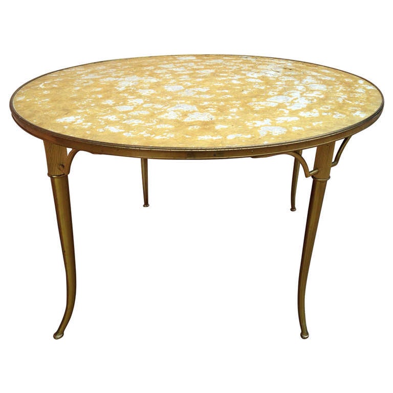 William "Billy" Haines Capiz & Brass Klismos Dining / Game Table