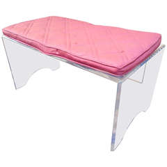 Sculptural Lucite Mid Century Bench Stool