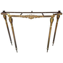 Scuptural Brass French Wall Mounted Console Table