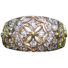 18-Karat Gold Antique Pave Diamond Ring