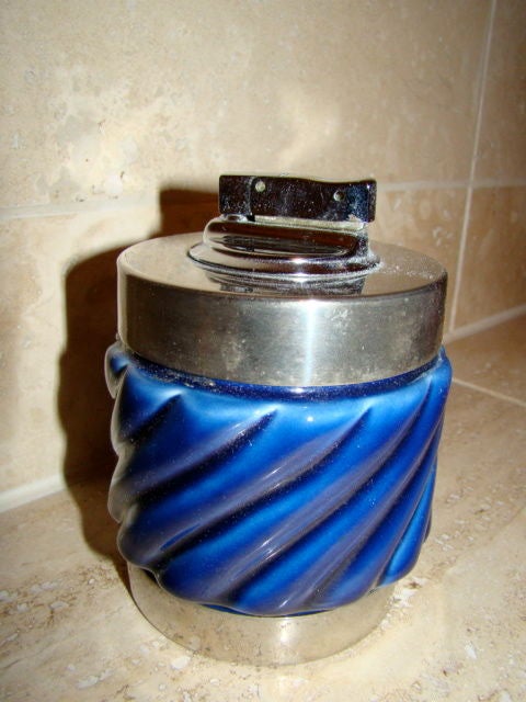 Tommaso Barbi Ice Bucket & Ashtray/Lighter Italian Ceramic Set 3