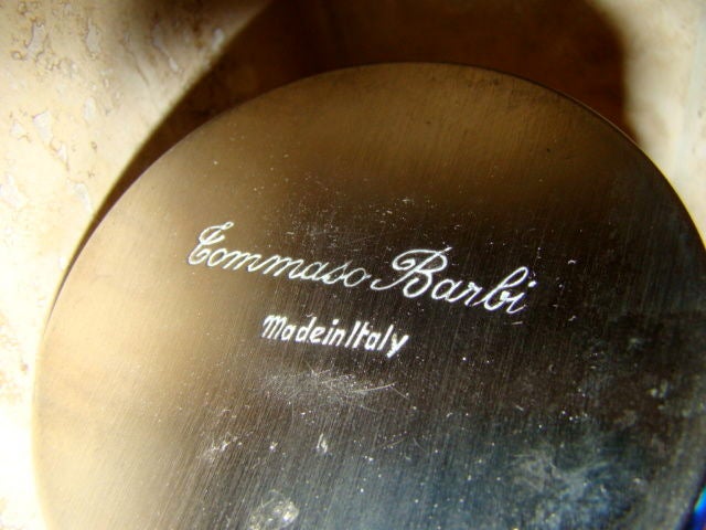 Tommaso Barbi Ice Bucket & Ashtray/Lighter Italian Ceramic Set 4