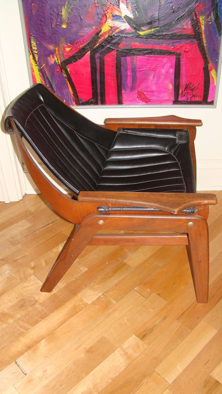 American Jerry Johnson Mid Century Modern Sling Lounge Chair