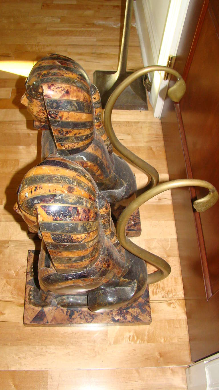 This Exotic Sphinx Mid Century Floor Sculpture Pair is no longer ...