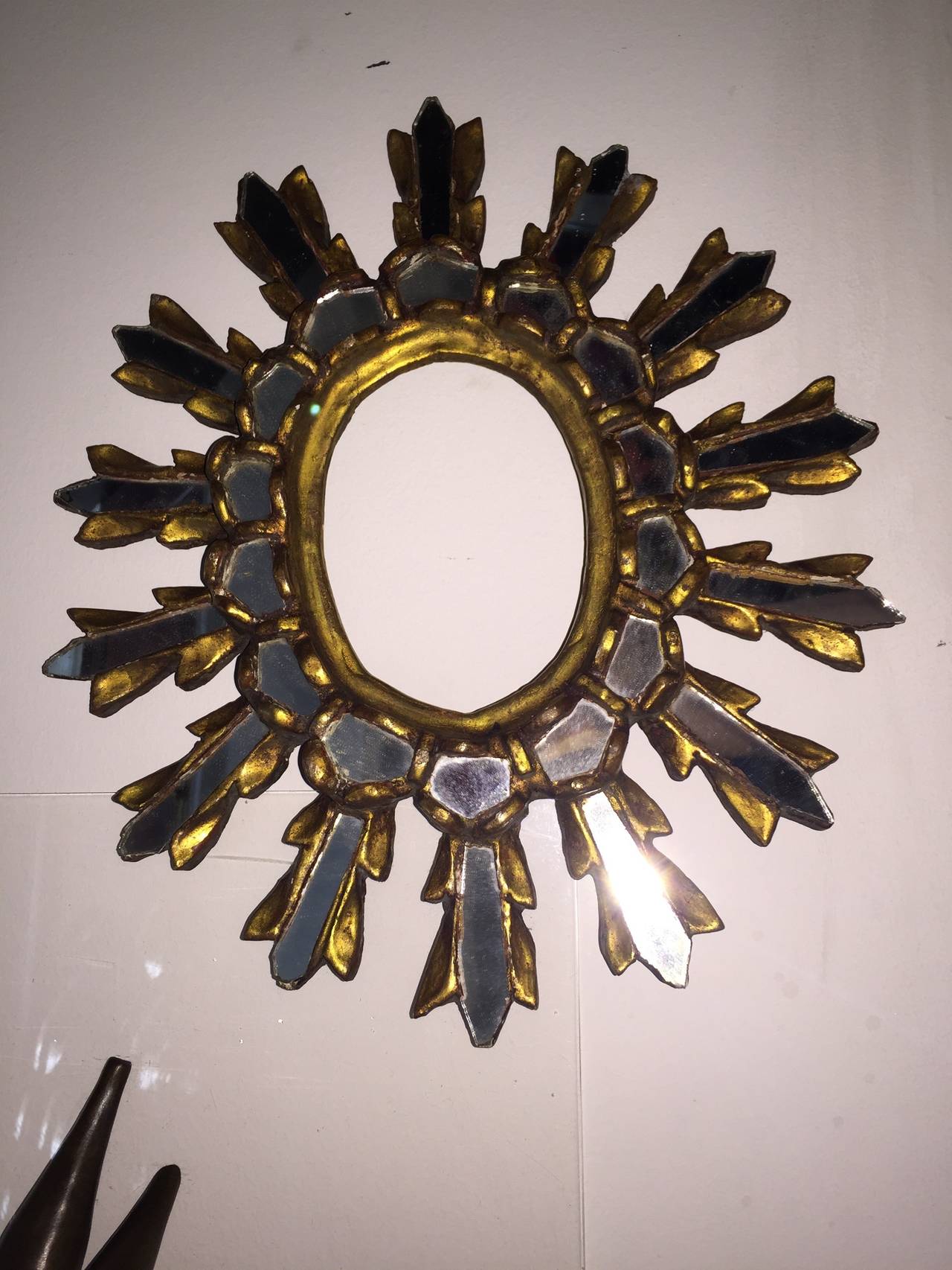 Unknown Gold Guild Antique Sunburst Wall Mirror
