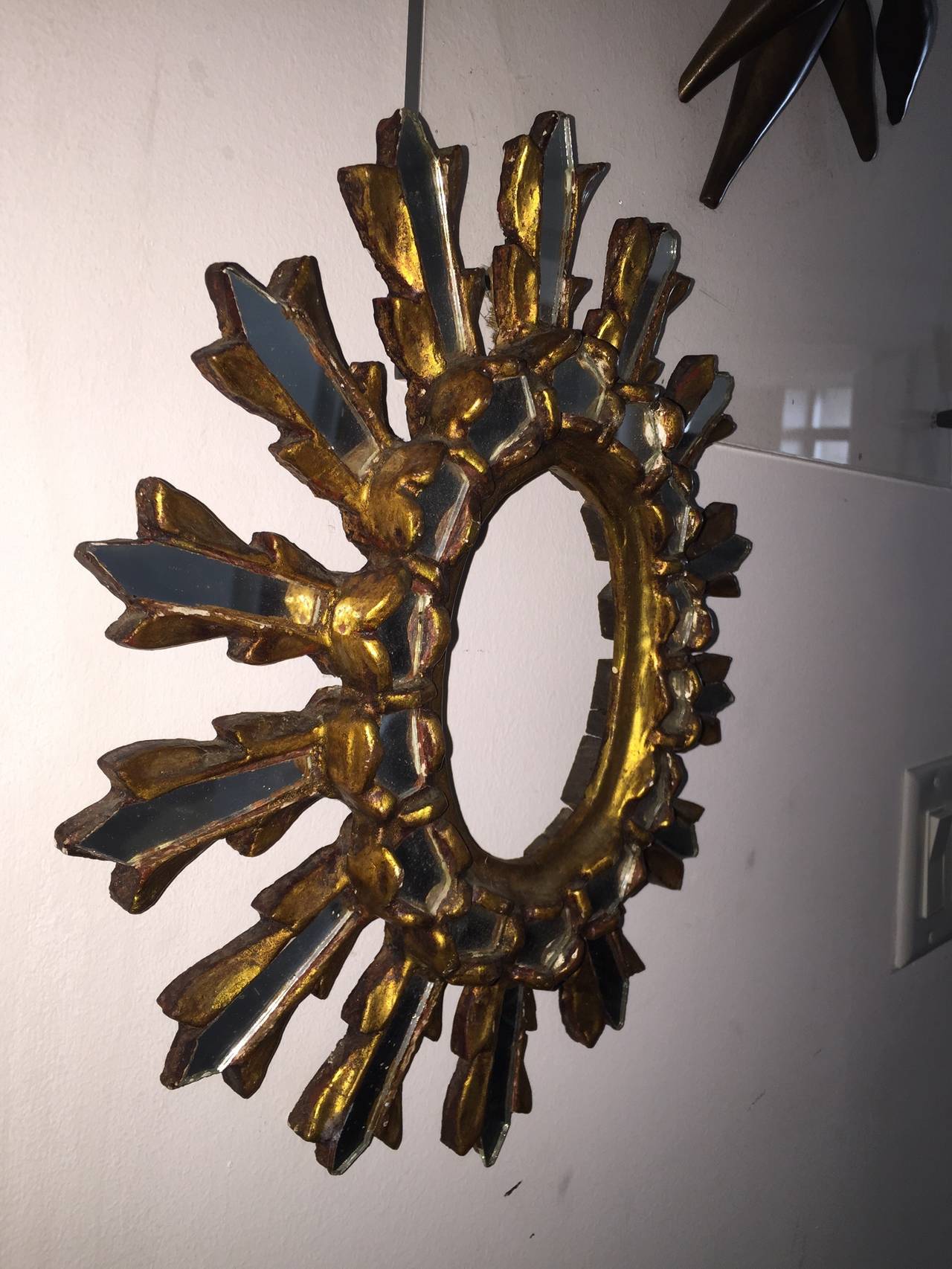 Mid-20th Century Gold Guild Antique Sunburst Wall Mirror