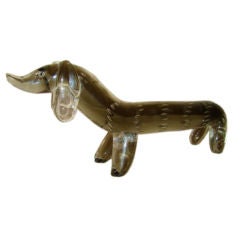 Vintage Seguso Murano Glass Daschund Dog Sculpture