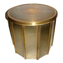 Mastercraft Faceted Brass Sculptural Drum Dining Table