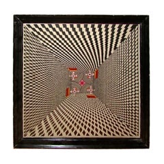 Vintage Pedro Friedeberg Signed Op Art Mid Century Lithograph