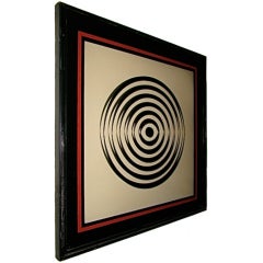 Op Art Mid Century Reverse Glass Painted Wall Hanging