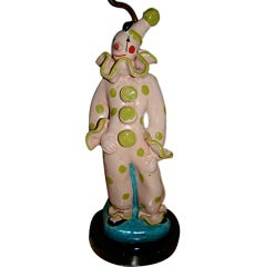 Vintage Heifetz Mid Century Whimsical Ceramic Clown Table Lamp