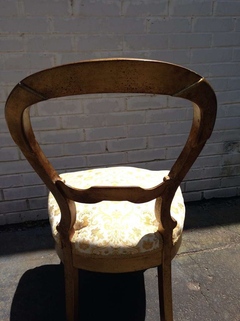 Pair of Gold Giltwood Balloon Back Chairs 2