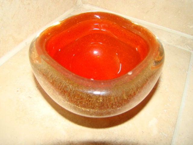 Mid-20th Century Venini Carlo Scarpa SIgned Acid Etched Murano Glass Bowl