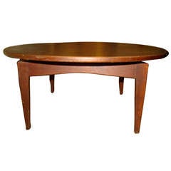 Jens Risom Sculptural Walnut Wood Coffee Table