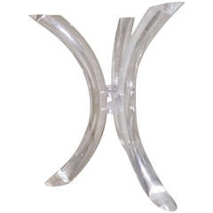 Sculptural Thick Lucite Klismos Dining Table