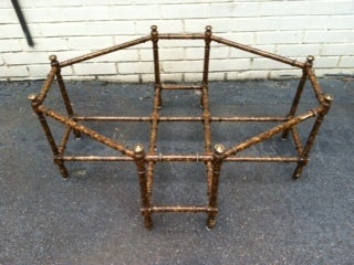 Baker Faux Bamboo Tortoise Shell Brass Tray Coffee Table 5