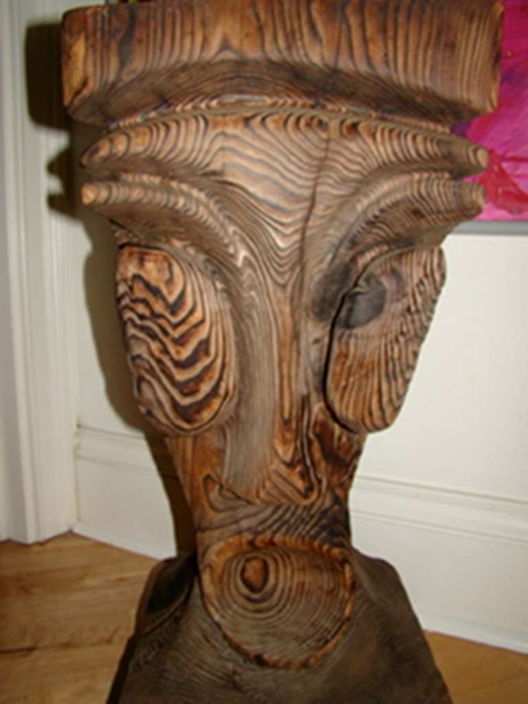 Witco Mid Century Tiki God Bar Stool / Table by William Westenhaven In Excellent Condition In Atlanta, GA