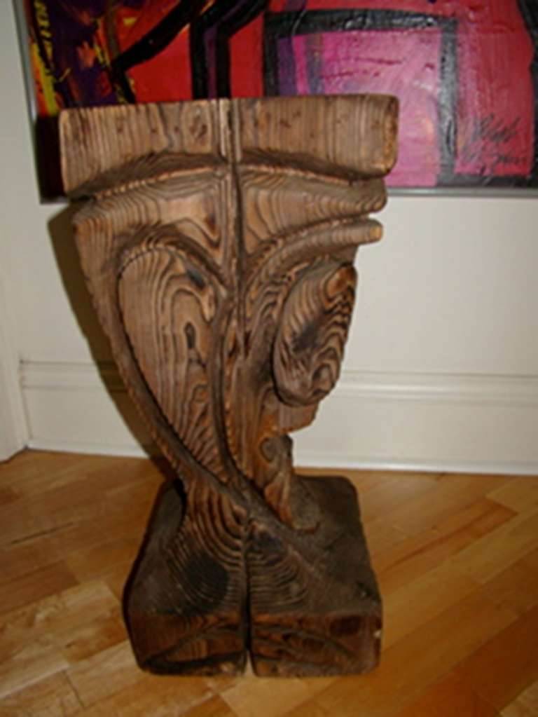 Wood Witco Mid Century Tiki God Bar Stool / Table by William Westenhaven