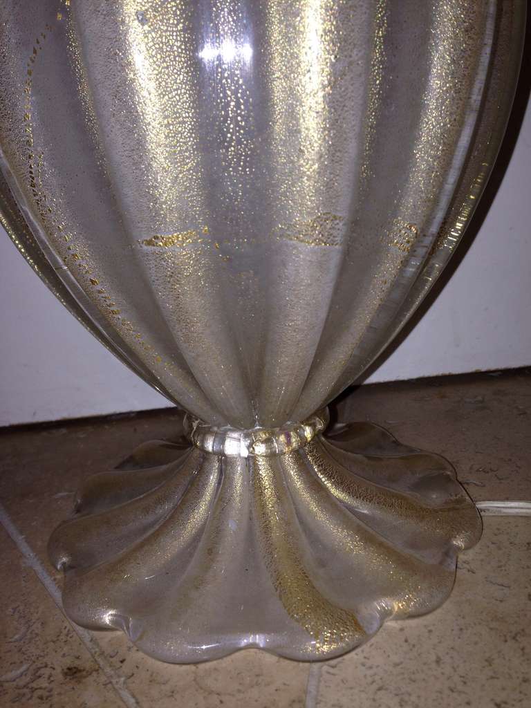 Barovier Murano Glass Cordonato D'oro Table Lamp In Excellent Condition In Atlanta, GA